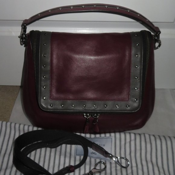 Anya Hindmarch Maxi Zip Studded Bi-Color Hobo/ Shoulder Bag - Picture 12 of 14